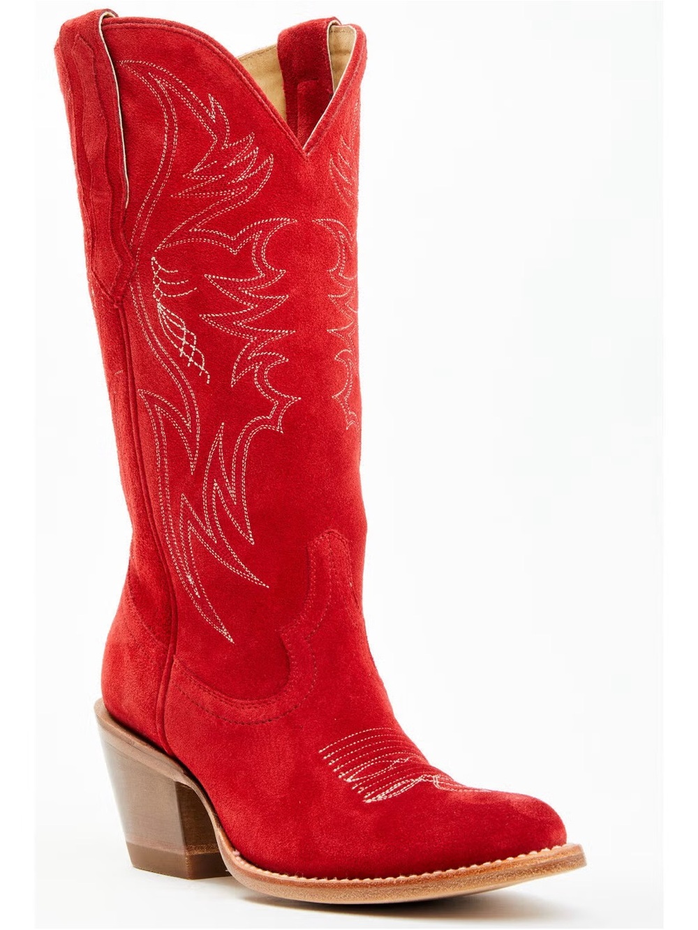 Idyllwind Red Suede Block Heel Ankle Boots - Picture 2 of 9